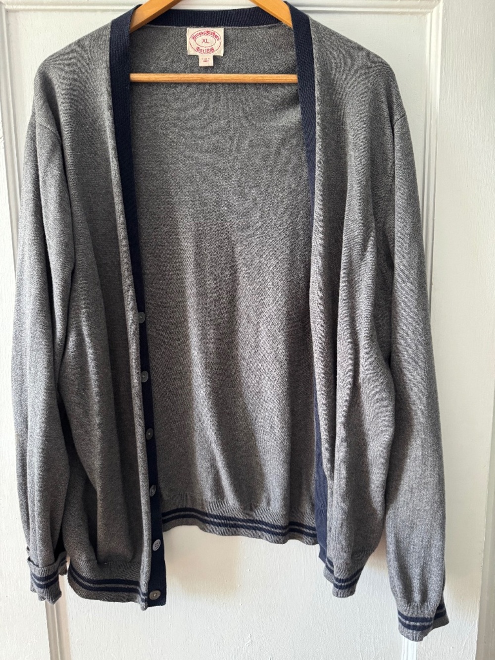 Brooks Brothers XL Grey/Navy Preppy Cardigan